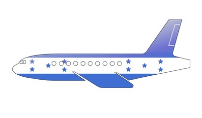 Obraz premium The Honduran flag painted on the silhouette of a aircraft. glossy illustration