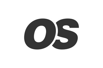 OS Techno Editable Font Logo For Corporate Branding. Bold, Futuristic Design With Unique Typographic Ideas. Minimal Custom Type And Dynamic Letter