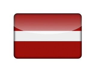 The Latvian flag in the form of a glossy icon