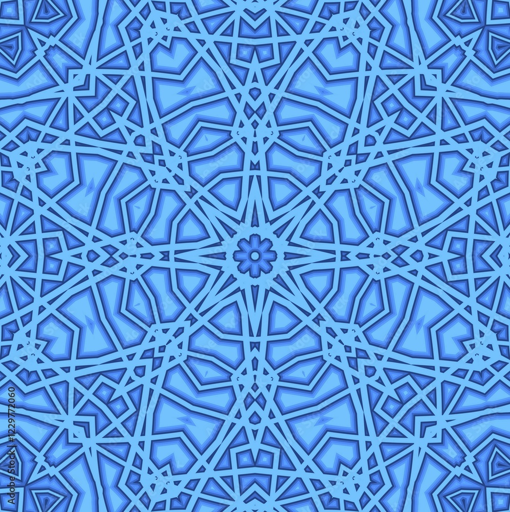 Poster blue background with abstract pattern
