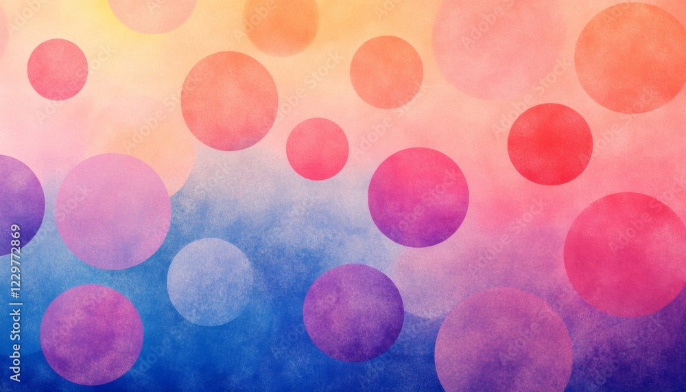 Poster abstract background with colorful circles on a gradient backdrop.