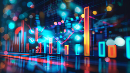 Vibrant Data Analytics Visualization in Neon Colors