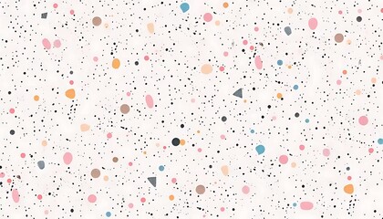 Abstract pastel shapes scattered on white background