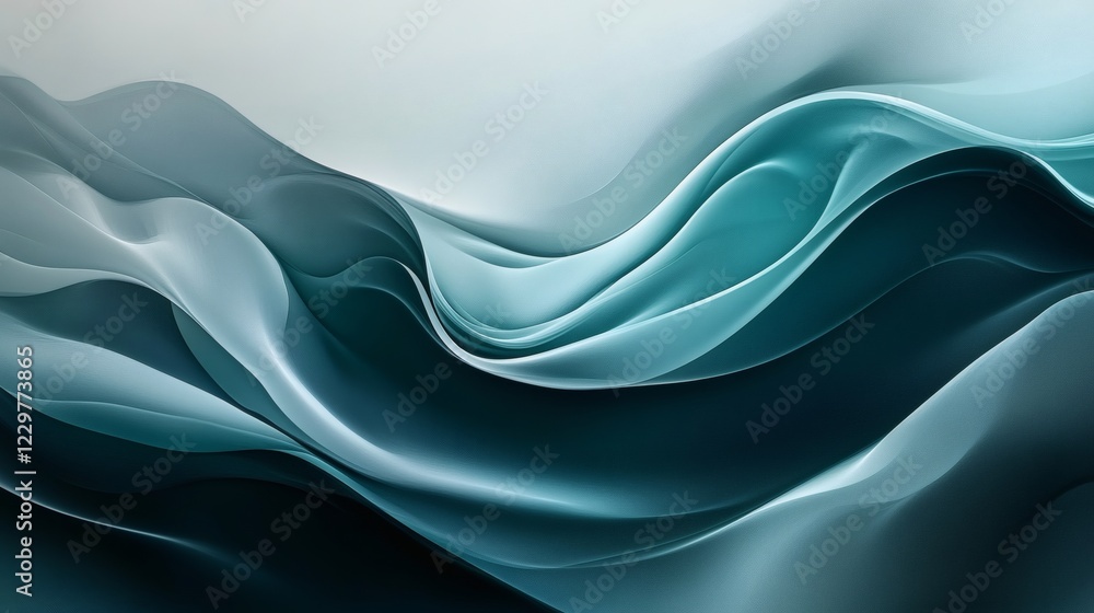 Poster soft gray bold teal abstract background with a flowing grainy texture and noise effect ideal for a s