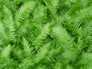 Obraz premium Lush green fern leaves background texture