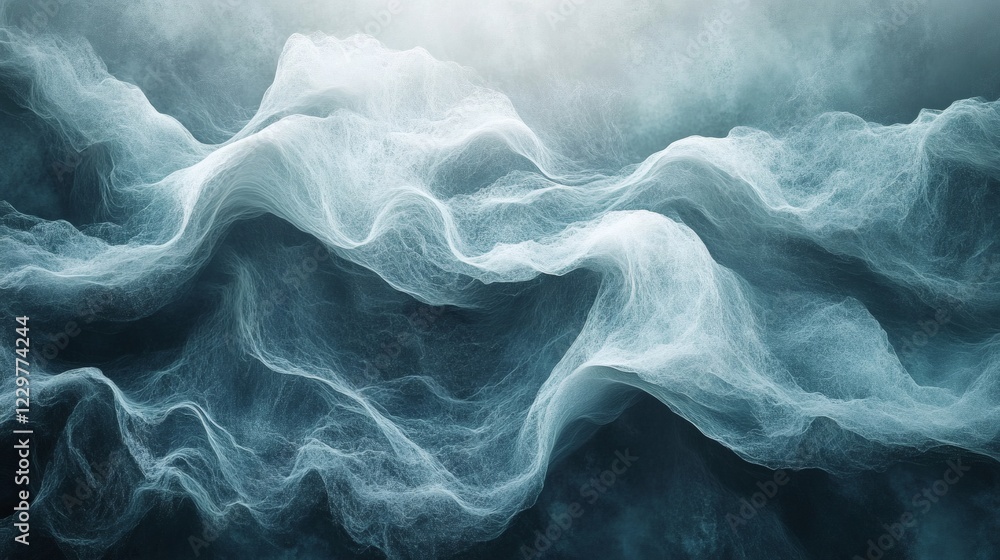 Poster soft gray bold teal abstract background with a flowing grainy texture and noise effect ideal for a s