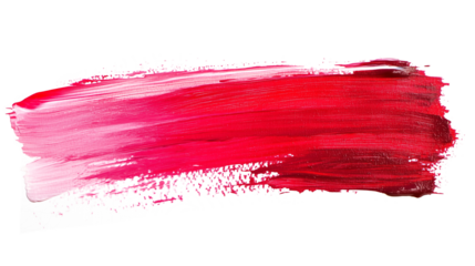 Vibrant red and pink abstract brushstroke on transparent PNG background for creative design and digital marketing visuals