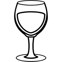 Stylized Wine Glass Vector Drawing