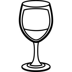 Stylized Wine Glass Vector Drawing