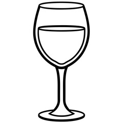 Stylized Wine Glass Vector Drawing