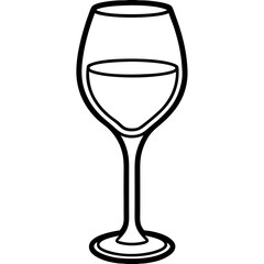 Stylized Wine Glass Vector Drawing