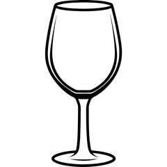 Stylized Wine Glass Vector Drawing