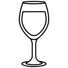 Stylized Wine Glass Vector Drawing