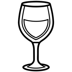 Stylized Wine Glass Vector Drawing
