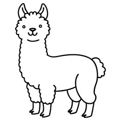 cute cartoon llama vector children's 