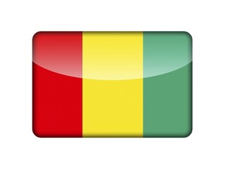 The Guinean flag in the form of a glossy icon