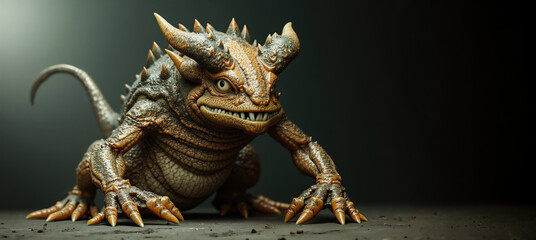 an image of a lizard with a light on it ' s head and legs

