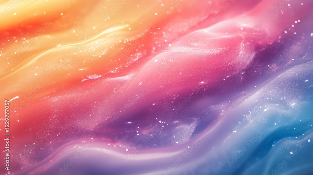 Poster streams of glowing liquids pastel shades flowing across the scene in powerful arcs creating a soft y