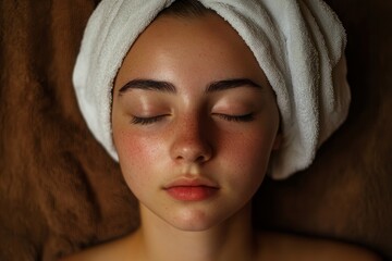 Relaxation and tranquility envelop a young woman enjoying a deep tissue massage at a serene spa retreat. Generative AI