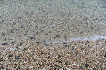 Pebbles on the beach of La Olla in Altea, Alicante, Costa Blanca, Spain, Europe