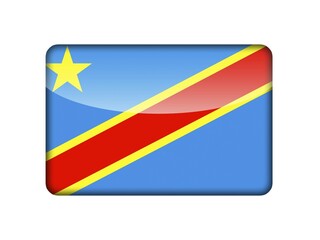 The Democratic Republic of the Congo flag in the form of a glossy icon