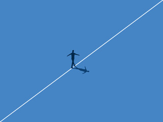 Businessman Balancing, Work and Life Balance. vector