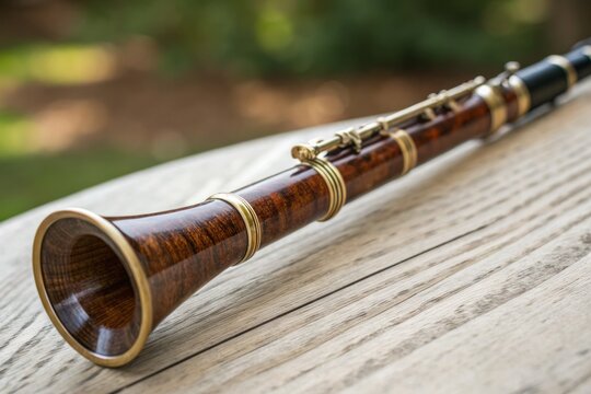 Authentic Shawm: Close-up Detail of Ancient Double-Reed Woodwind Instrument