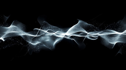 AI energy lines weave through abstract space showcasing motion and fluidity at night