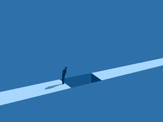 Solve problems on the career path, Businessman sees pitfalls on the path