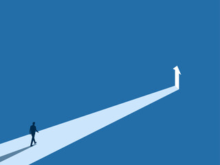 Businessman walks to find opportunities for career growth