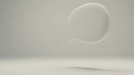 3D White Speech Bubble, Blank Space, Minimalist, Communication Concept