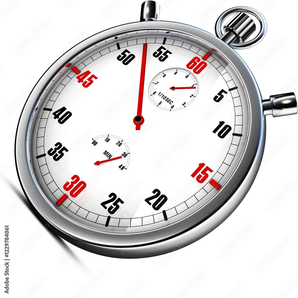 Poster high resolution 3d rendering of a stopwatch