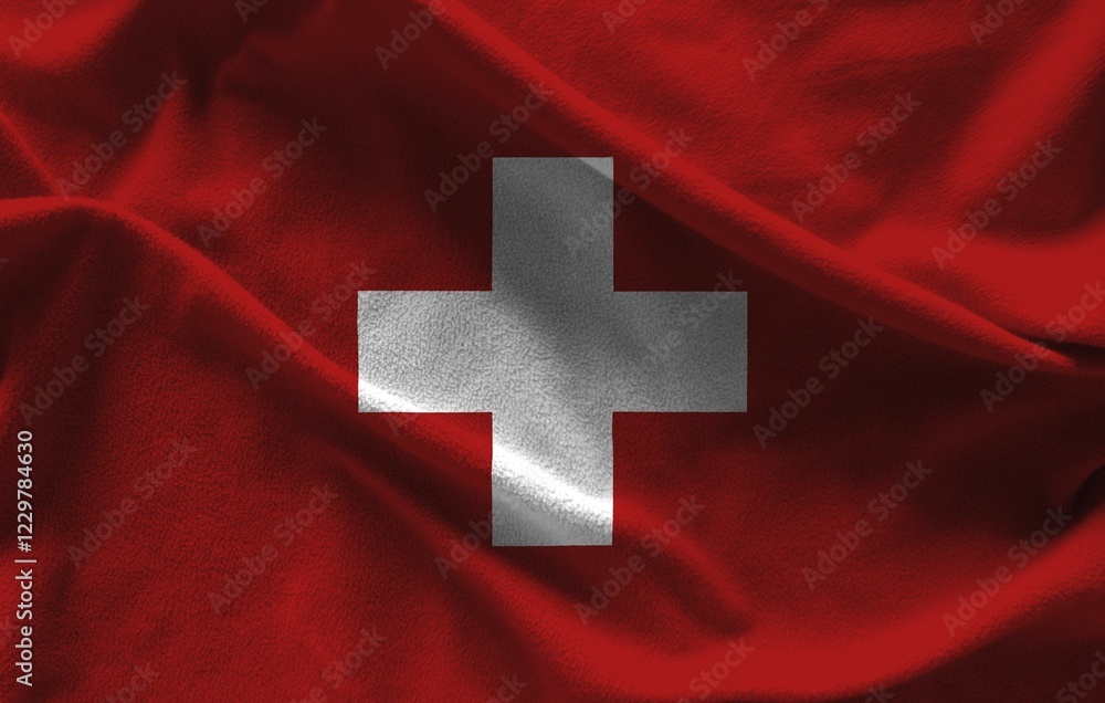 Poster swiss flag with texture on background
