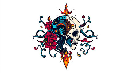 skull with wings