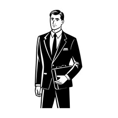 A silhouette vector of man business professionals in formal attire.