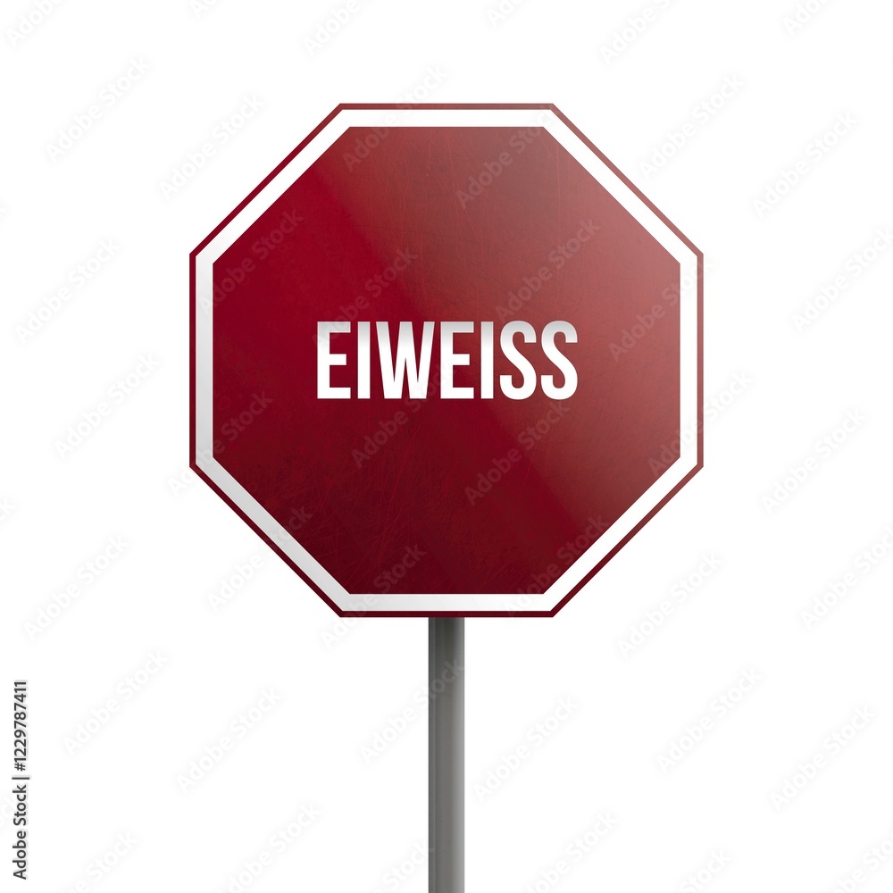 Poster Eiwei??, red sign isolated on white background