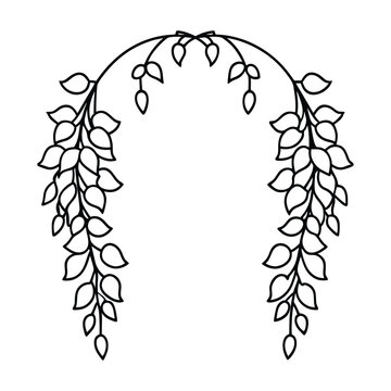 black line art wisteria arch clip art preview