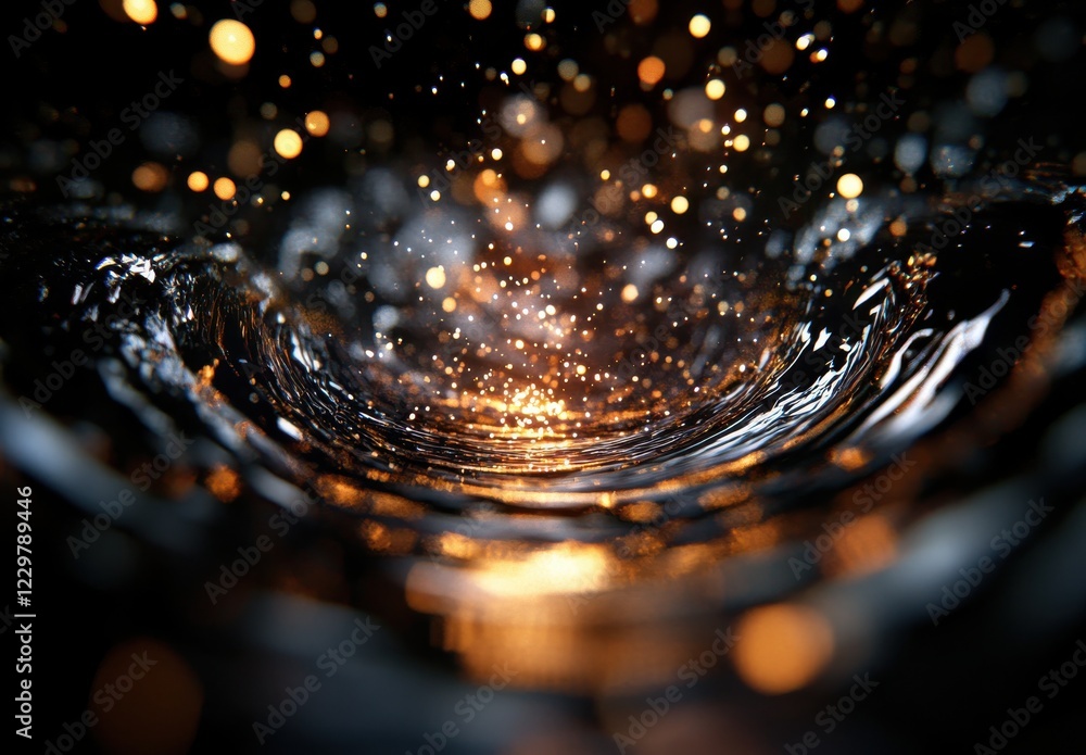 Poster captivating water splash with shimmering light reflections creating an enchanting visual experience 