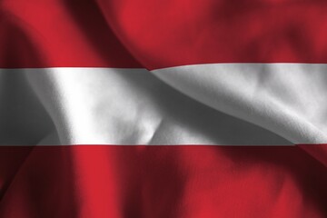 Ruffled Flag of Austria Blowing in Wind