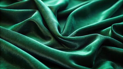 Obraz premium Dark green velvet fabric with a subtle sheen and intricate texture, depth of field