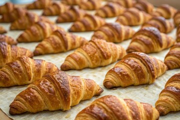 Delicious Croissant Pattern: Bakery Food Photography, Color Harmony