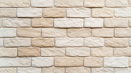 Fototapeta premium Modern brick wall design in light beige tones, showcasing texture and depth. This stylish wall adds contemporary touch to any space, perfect for interior or exterior use