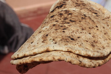 Traditional Moroccan Bread, Tafarnout Bread Close Up