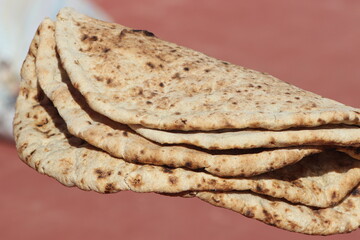 Traditional Moroccan Bread, Tafarnout Bread Close Up