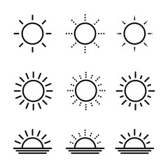 Sun light collection linear icon