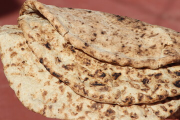 Traditional Moroccan Bread, Tafarnout Bread Close Up