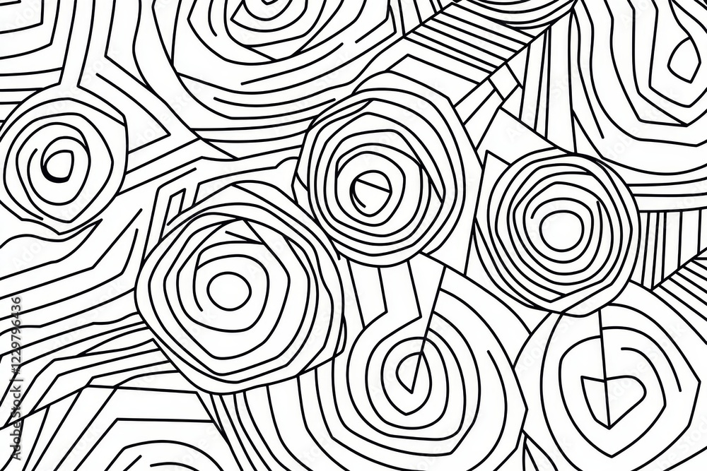 Poster intricate line art pattern design