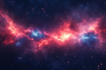 Colorful and Mysterious Nebula in Outer Space with Swirling Gas and Stars Against a Backdrop of Dark Universe