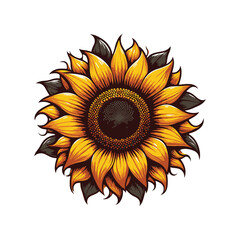 Sunflower blooming vector art illustration