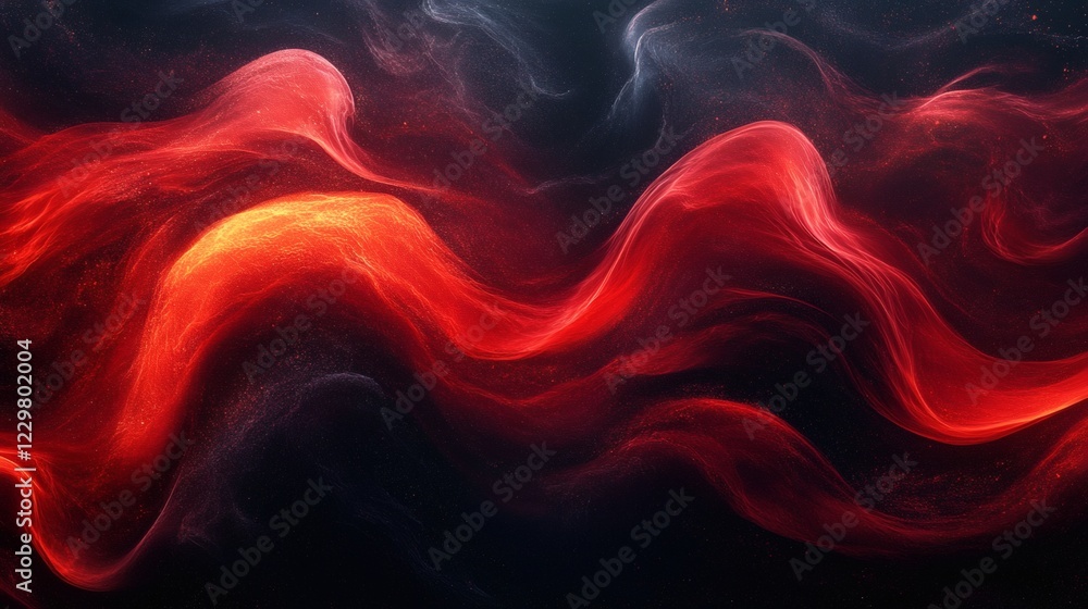Poster vibrant red black abstract waves with a grainy texture and noise effect ideal for a bold and energet